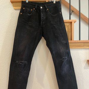 Levis 501 Distressed Black 28x30